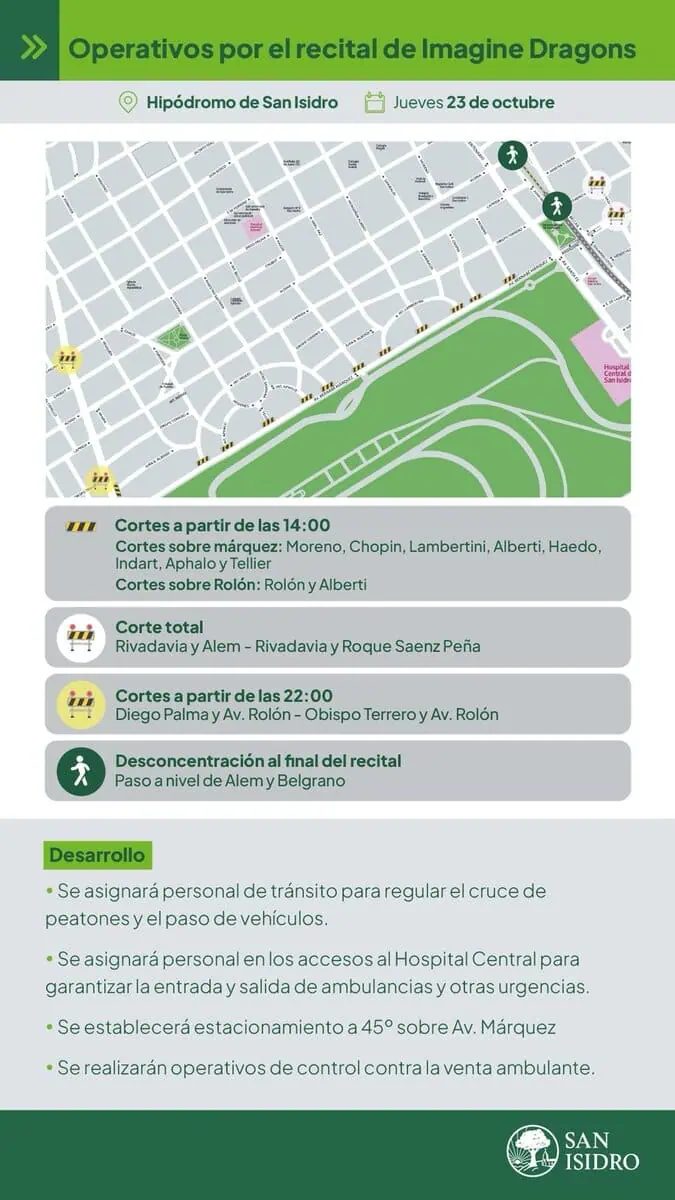 San Isidro: importante operativo por el recital de Imagine Dragons en el Hipódromo 1 WhatsApp Image 2025 10 22 at 5.25.32 PM